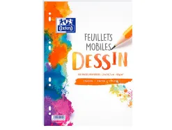 Feuillet mobile oxford a4 210x297mm 100 pages 90gr réglure dessin perforé sous film