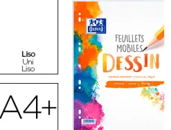 Feuillet mobile oxford a4 210x297mm 100 pages 90gr réglure dessin perforé sous film