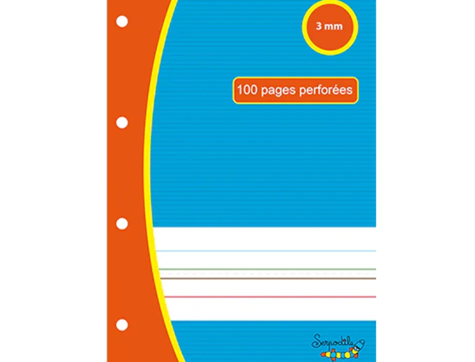 Feuillets mobiles hamelin serpodile perfores a4 100 pages double ligne 3mm niveau 3