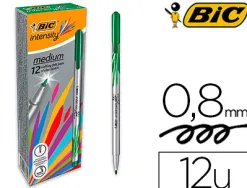 Feutre bic intensity pointe moyenne 0.8mm corps fin capuchon couleur encre fluide intense coloris vert