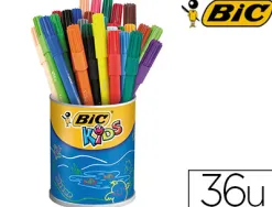 Feutre bic kids visa coloriage encre lavable capuchon ventilé pointe bloquée ultra-résistante pot 36 unités