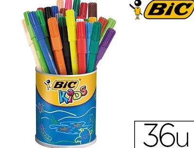 Feutre bic kids visa coloriage encre lavable capuchon ventilé pointe bloquée ultra-résistante pot 36 unités