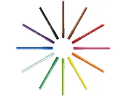 Feutre bic kids visa coloriage pointe fine bloquée ultra-résistante 12 couleurs assorties coffret scolaire 288 unités