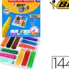 Feutre bic kids visa coloriage encre lavable pointe bloquée ultra-résistante coffret scolaire 144 unités