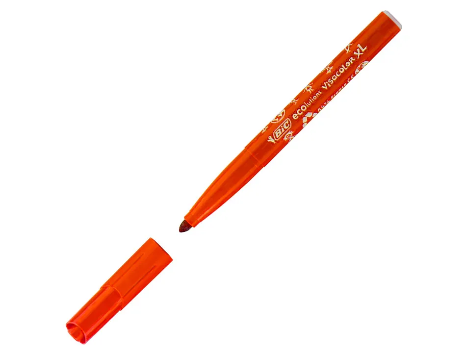 Feutre bic kids visacolor xl encre lavable pointe large bloquee coloris orange