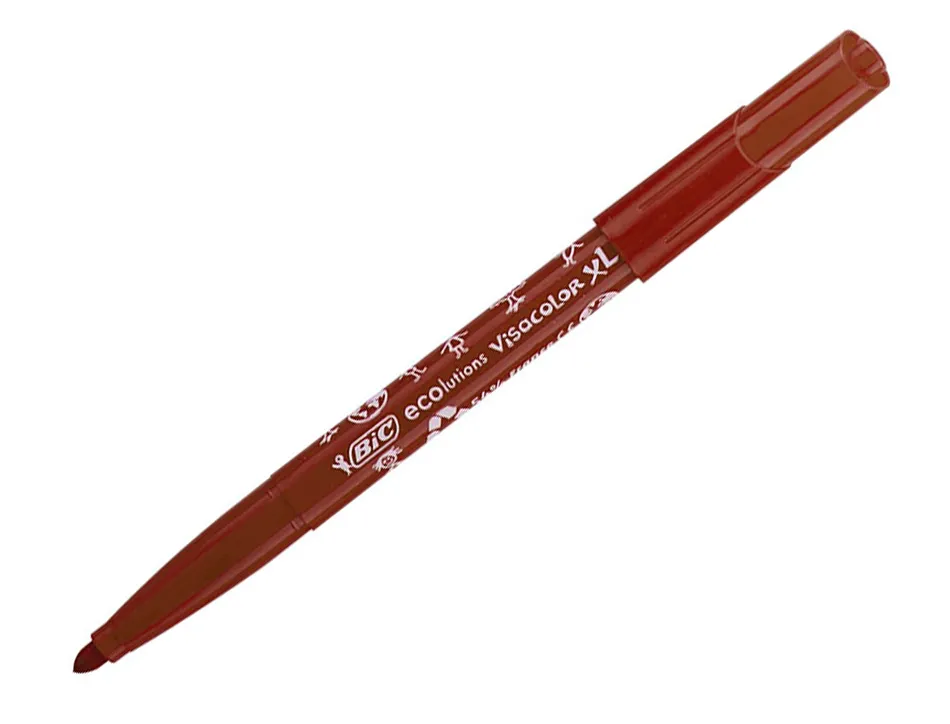 Feutre bic kids visacolor xl encre lavable pointe large bloquee coloris brun