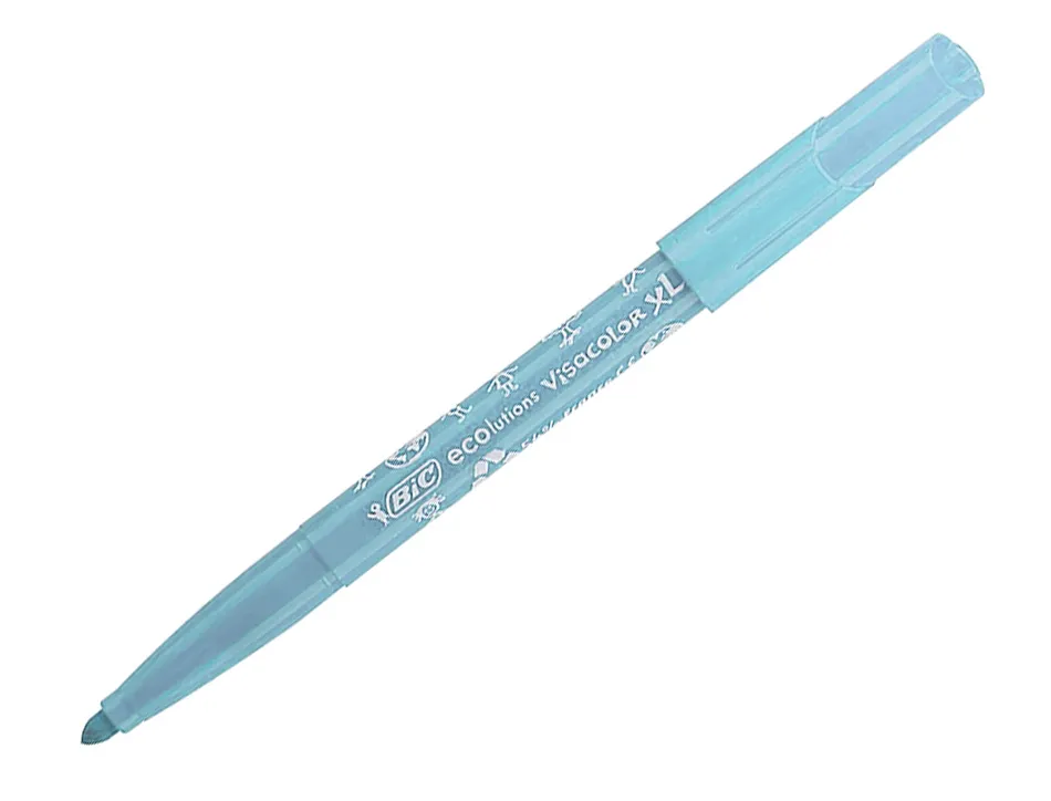 Feutre bic kids visacolor xl encre lavable pointe large bloquee coloris bleu clair