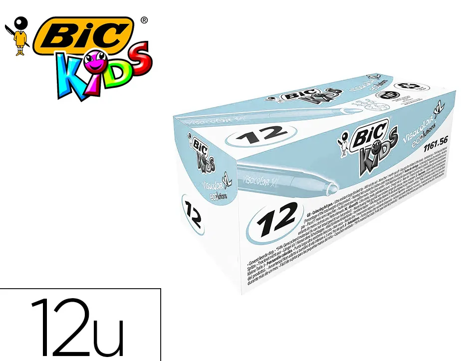 Feutre bic kids visacolor xl encre lavable pointe large bloquee coloris bleu clair
