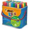 Feutre bic kids visacolor xl coloriage encre lavable pointe extra-large bloquée couleurs très vives pot 48u