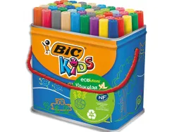 Feutre bic kids visacolor xl coloriage encre lavable pointe extra-large bloquée couleurs très vives pot 48u