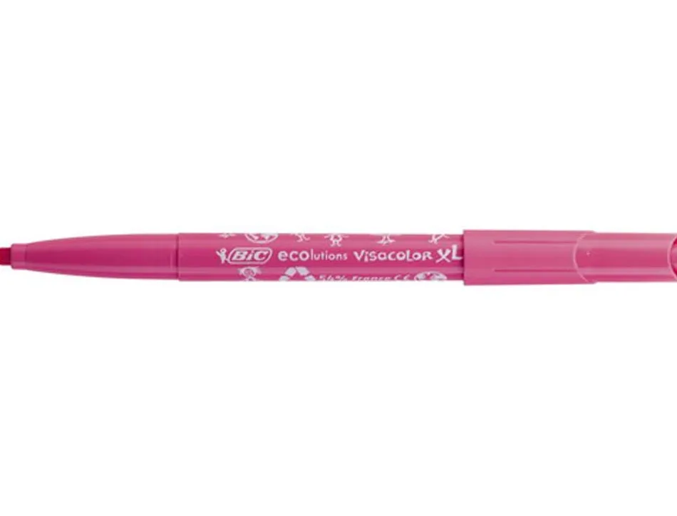 Feutre bic kids visacolor xl coloriage pointe extra-large bloquée couleurs vives coffret scolaire 144 unités