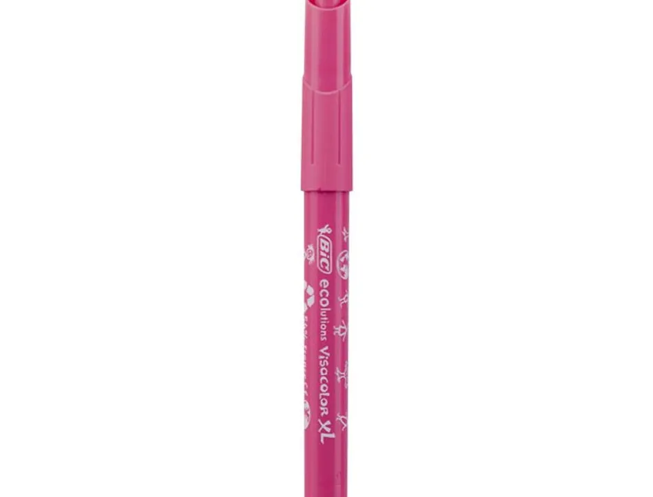 Feutre bic kids visacolor xl coloriage pointe extra-large bloquée couleurs vives coffret scolaire 144 unités