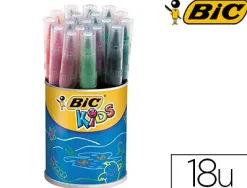 Feutre bic kids visaquarelle encre lavable pointe pinceau extra-souple bloquée couleurs très vives pot 18 unités