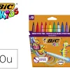 Feutre bic kids visaquarelle encre lavable pointe pinceau extra-souple bloquée couleurs très vives étui carton 10u