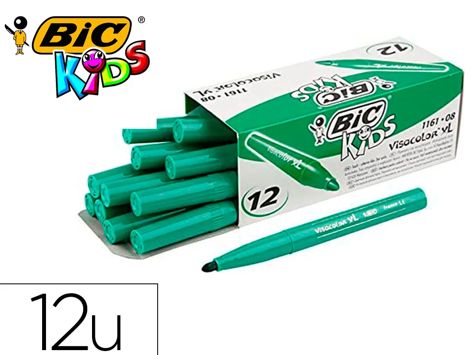 Feutre bic visacolor xl ecolutions pointe large 4,5 mmcoloris vert