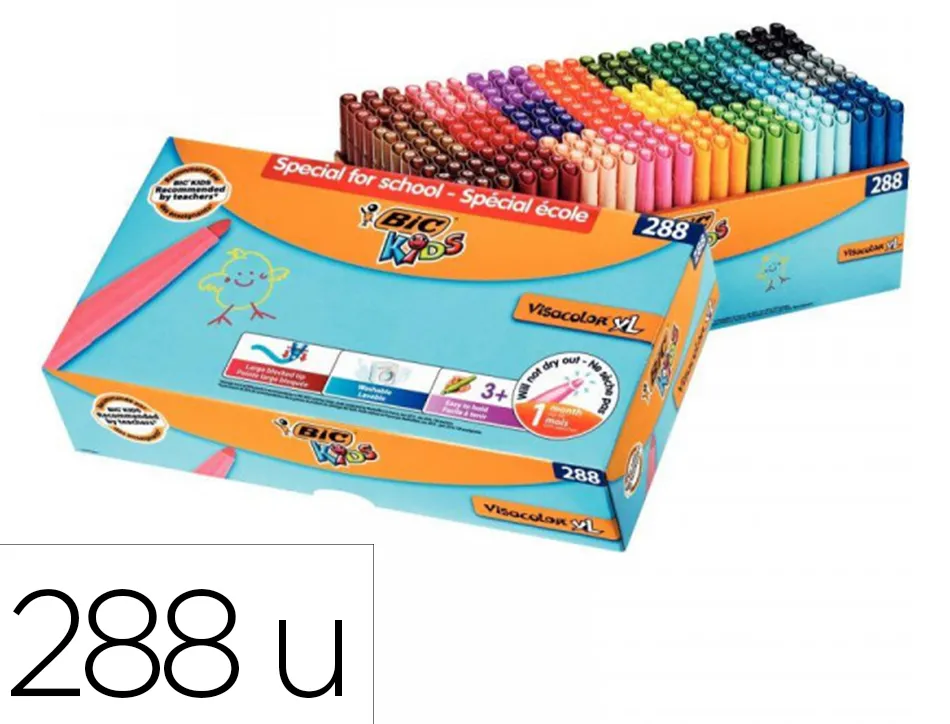 Feutre coloriage bic visa xl pack scolaire 238 + 50 unités gratuits