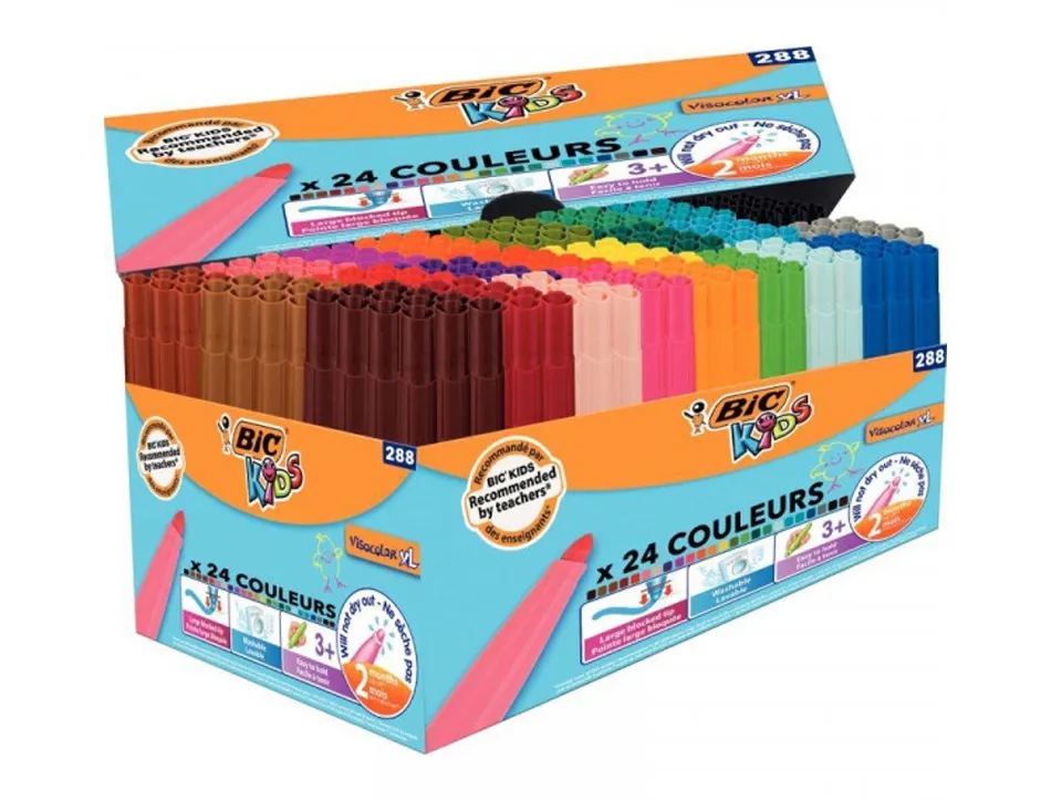 Feutre coloriage bic visa xl pack scolaire 238 + 50 unités gratuits