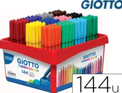 Feutre coloriage giotto turbo color ultra longue durée pointe bloquée polyester indéformable 12 coloris 144 unités