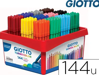 Feutre coloriage giotto turbo color ultra longue durée pointe bloquée polyester indéformable 12 coloris 144 unités
