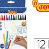 Feutre coloriage jovi lavable capuchon sécurité ventilé pointe solide 3mm 2 formats fine/maxi pochette 12 unités