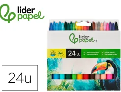 Feutre coloriage liderpapel jumbo longueur écriture 800m pointe nylon 5mm diamètre boîte carton 24 unités