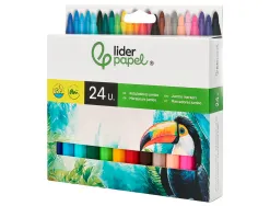 Feutre coloriage liderpapel jumbo longueur écriture 800m pointe nylon 5mm diamètre boîte carton 24 unités