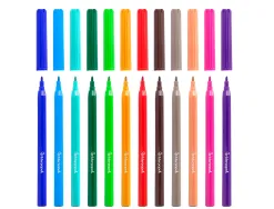 Feutre coloriage liderpapel slim longueur écriture 800m pointe nylon 2mm diamètre étui carton 12 unités