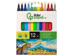Feutre coloriage liderpapel slim longueur écriture 800m pointe nylon 2mm diamètre étui carton 12 unités