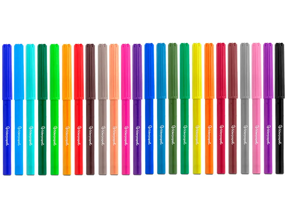 Feutre coloriage liderpapel slim longueur écriture 800m pointe nylon 2mm diamètre étui carton 24 unités