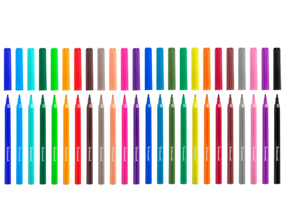 Feutre coloriage liderpapel slim longueur écriture 800m pointe nylon 2mm diamètre étui carton 24 unités