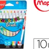 Feutre coloriage maped brush pointe pinceau coloris vifs pochette carton 10 unités