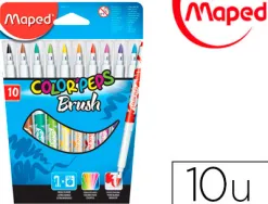 Feutre coloriage maped brush pointe pinceau coloris vifs pochette carton 10 unités