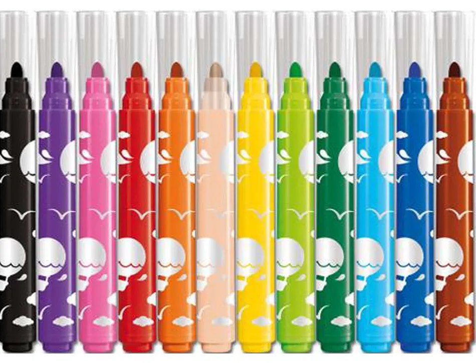 Feutre coloriage maped color'peps maxi triangulaire encore ultra-lavable pointe bloquée large pochette 12 unités
