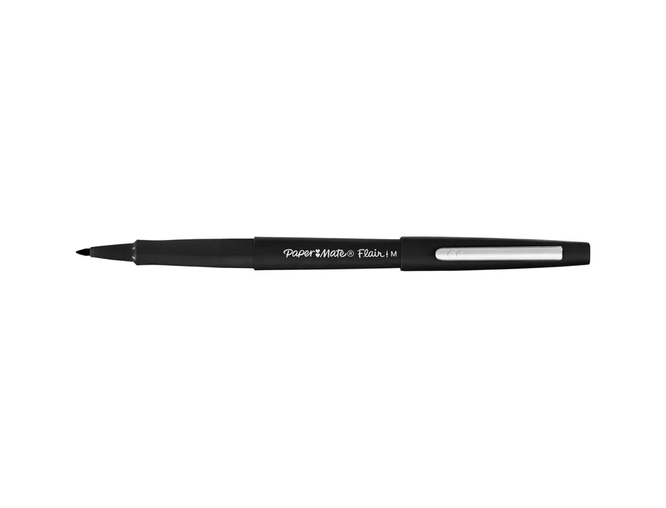 Feutre coloriage paper mate flair encre base eau pointe moyenne 0,7mm coloris noir boite 30 unites + 6 gratuites