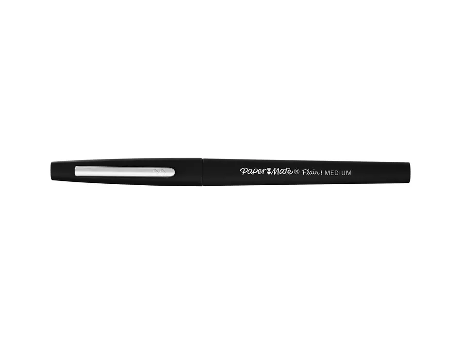 Feutre coloriage paper mate flair encre base eau pointe moyenne 0,7mm coloris noir boite 30 unites + 6 gratuites