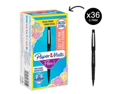 Feutre coloriage paper mate flair encre base eau pointe moyenne 0,7mm coloris noir boite 30 unites + 6 gratuites
