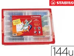 Feutre coloriage stabilo trio triangulaire encre super lavable pointe moyenne coffret scolaire 144 unités