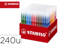 Feutre coloriage stabilo powermaxi schoolpack encre lavable pointe moyenne bloquee colorisassortis carton 240 unites