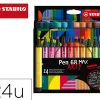 Feutre coloriage stabilo pen 68 max arty encre aquarellablepointe large biseautee etui carton 24 coloris assortis