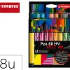 Feutre coloriage stabilo pen 68 max arty encre aquarellablepointe large biseautee etui carton 18 coloris assortis