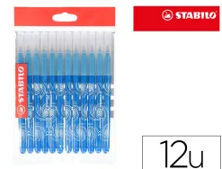 Feutre coloriage stabilo power recharge coffret schoolpack pointe moyenne bloquée coloris bleu ciel pochette de 12un