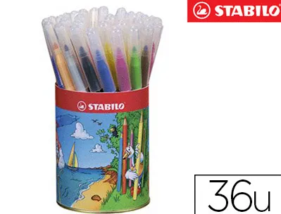 Feutre coloriage stabilo power capuchon ventilé encre lavable pointe moyenne ne sèche pas pot 36 unités