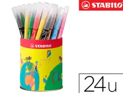 Feutre coloriage stabilo power max encre lavable corps large pointe large bloquée lot 24 unités