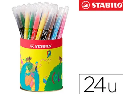 Feutre coloriage stabilo power max encre lavable corps large pointe large bloquée lot 24 unités