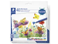 Feutre coloriage staedtler triplus color 323 encre dry safe corps triangulaire trait 1mm coloris assortis etui 40