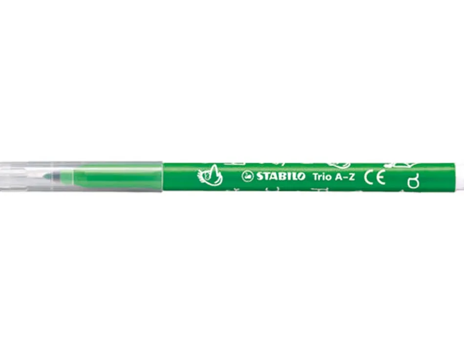 Feutre de coloriage stabilo trio a-z coloris assortis dont 2 fluo etui carton de 12