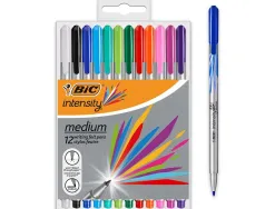 Feutre d'ecriture bic intensity pointe medium pack semi durable de 12 unites coloris assortis