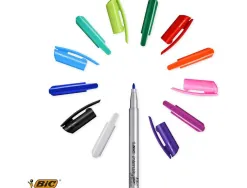 Feutre d'ecriture bic intensity pointe medium pack semi durable de 12 unites coloris assortis