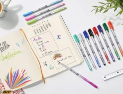 Feutre d'ecriture bic intensity pointe medium pack semi durable de 12 unites coloris assortis