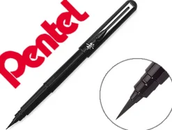 Feutre dessin pentel pocket brush pointe pinceau et recharge cartouche encre noire pigments sous pochette